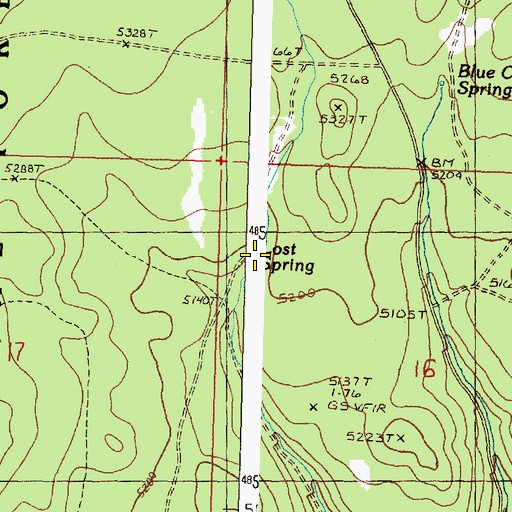 Topographic Map of Lost Spring, OR