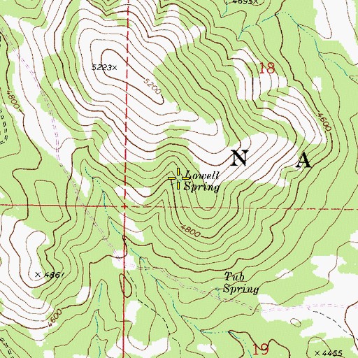 Topographic Map of Lowell Spring, OR