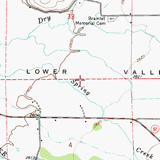 Topographic Map of Lower Valley, OR