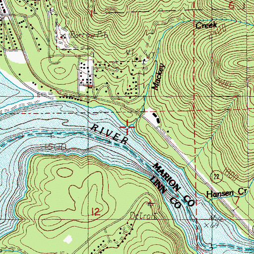 Topographic Map of Mackey Creek, OR