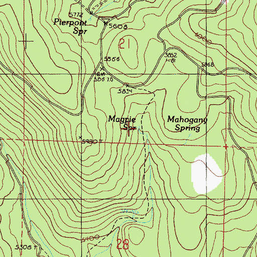 Topographic Map of Magpie Spring, OR