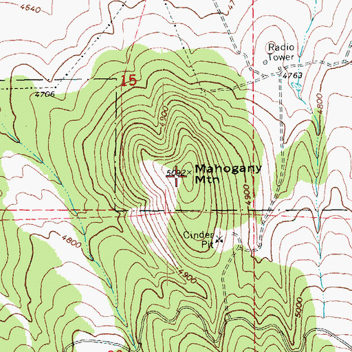 Topographic Map of Mahogany Mountain, OR