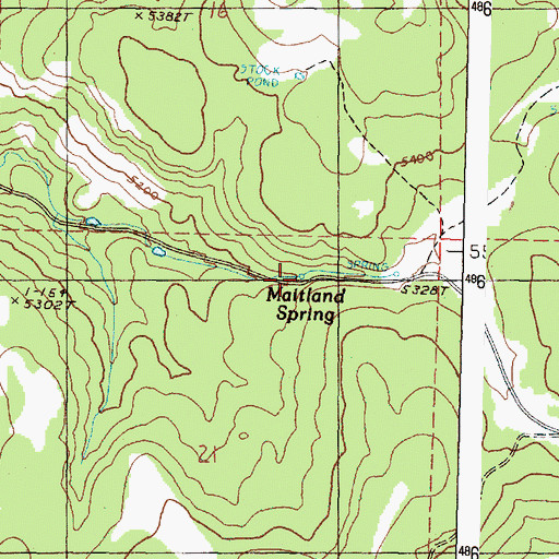 Topographic Map of Maitland Spring, OR