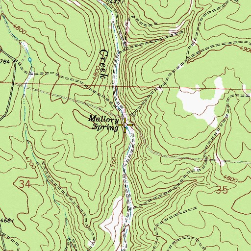 Topographic Map of Mallory Spring, OR