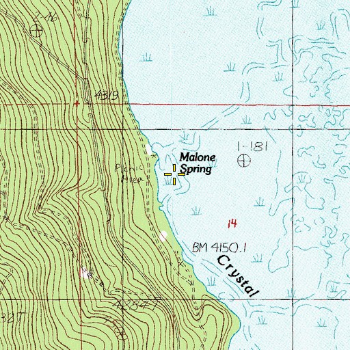 Topographic Map of Malone Spring, OR