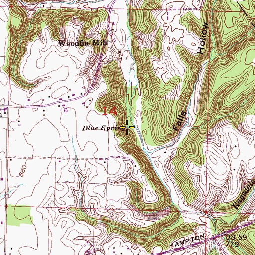 Topographic Map of Blue Spring, AL