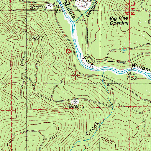 Topographic Map of Maple Creek, OR