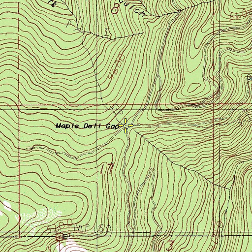 Topographic Map of Maple Dell Gap, OR