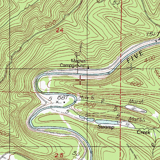 Topographic Map of Maples Forest Camp (historical), OR