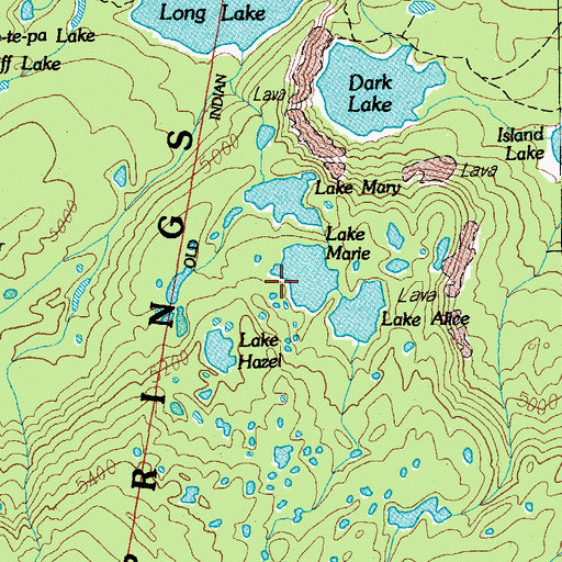 Topographic Map of Lake Marie, OR