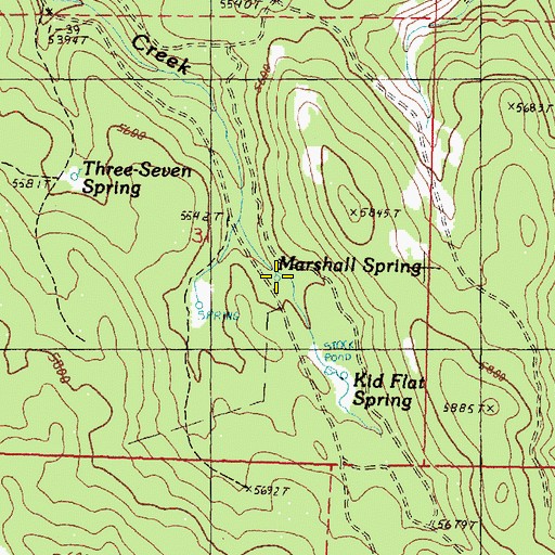 Topographic Map of Marshall Spring, OR