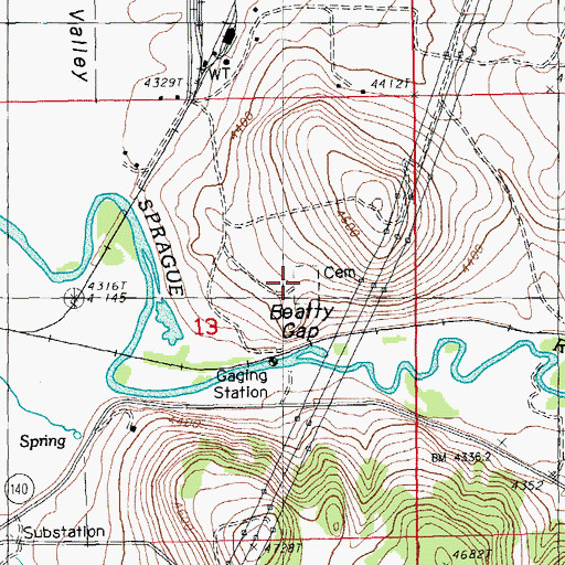 Topographic Map of Masekesket Cemetery, OR