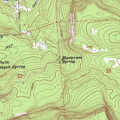Topographic Map of Masterson Spring, OR