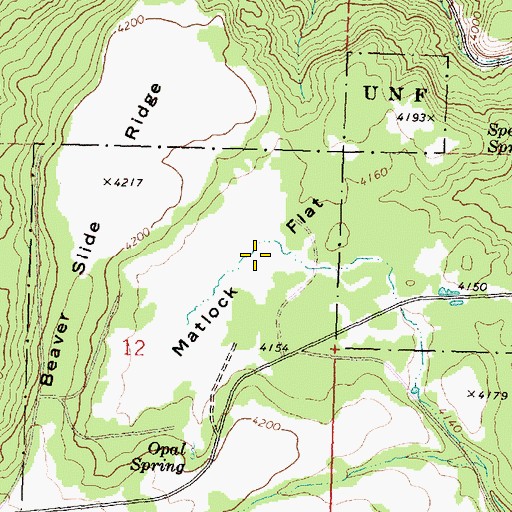 Topographic Map of Matlock Flat, OR