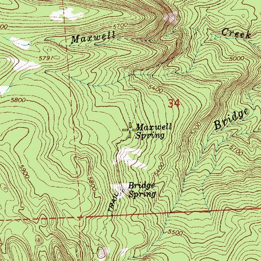 Topographic Map of Maxwell Spring, OR