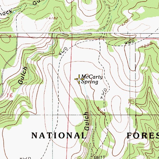 Topographic Map of McCarty Spring, OR