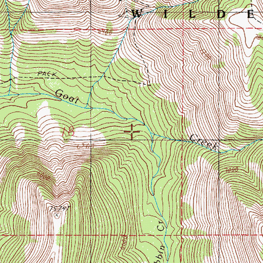 Topographic Map of McCubbin Creek, OR