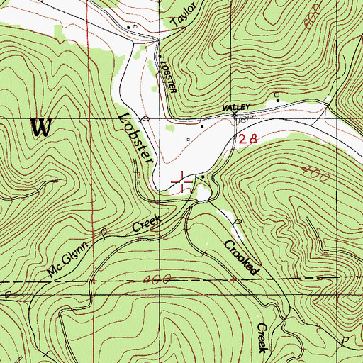 Topographic Map of McGlynn Creek, OR