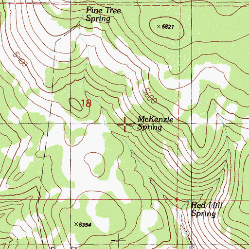 Topographic Map of McKenzie Spring, OR