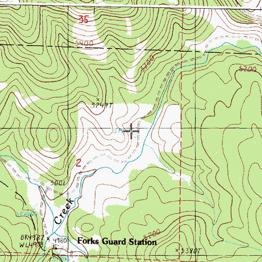 Topographic Map of Meadow Creek Driveway Trail, OR