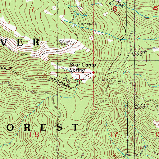 Topographic Map of Meadow Creek Trail, OR