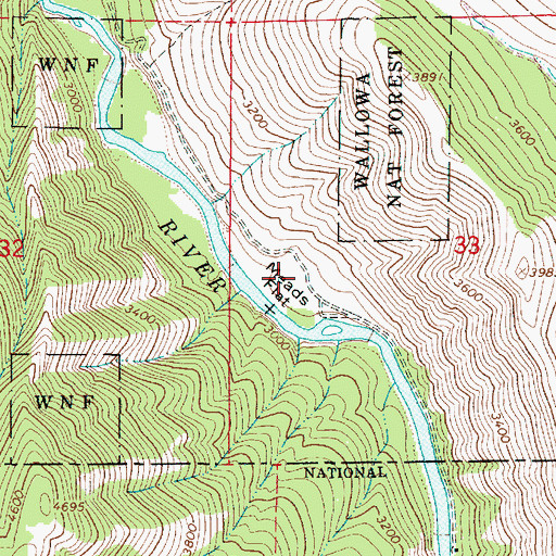 Topographic Map of Meads Flat, OR