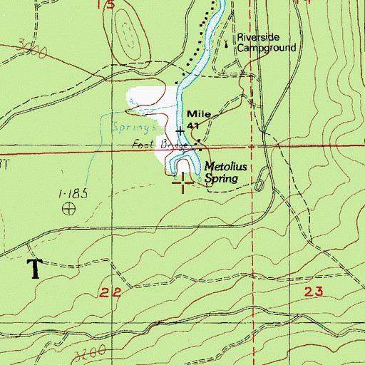 Topographic Map of Metolius Spring, OR
