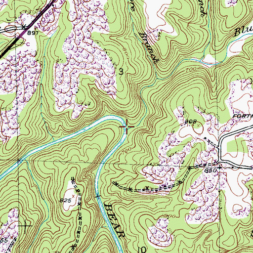 Topographic Map of Bluff Creek, AL