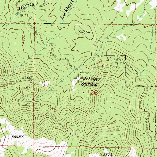 Topographic Map of Metsker Spring, OR