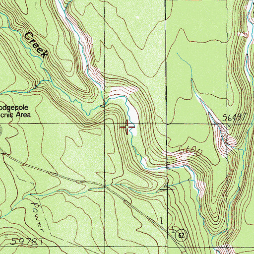 Topographic Map of Middle Fork Annie Creek, OR