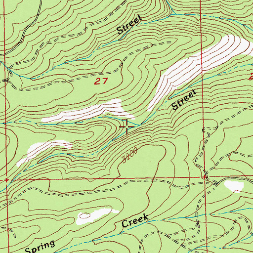 Topographic Map of Middle Fork Street Creek, OR