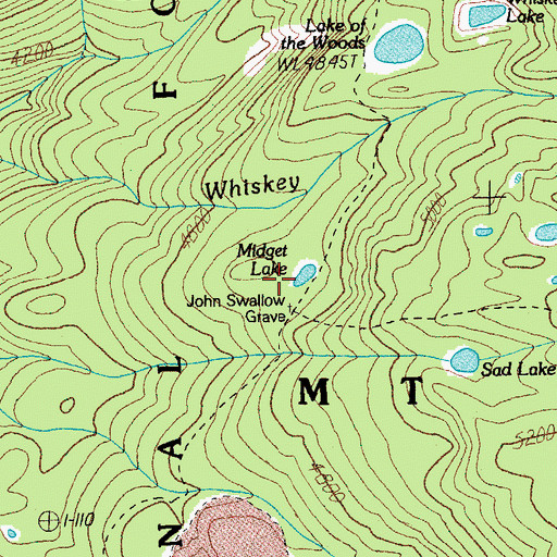 Topographic Map of Midget Lake, OR
