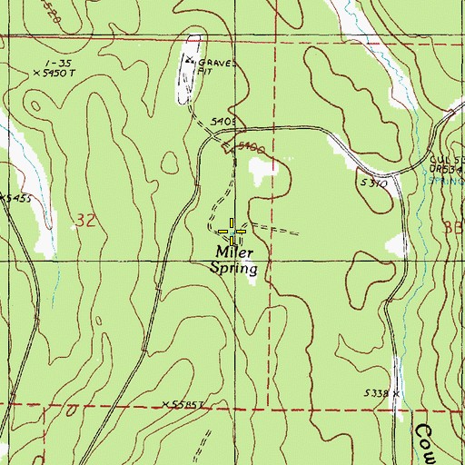 Topographic Map of Miller Spring, OR