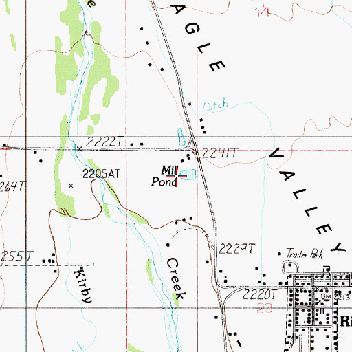 Topographic Map of Mill Pond, OR