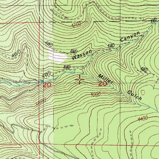 Topographic Map of Miller Gulch, OR