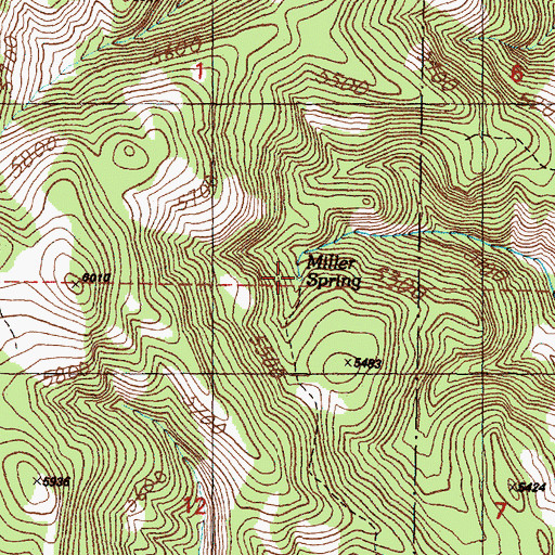 Topographic Map of Miller Spring, OR