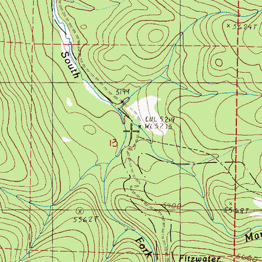 Topographic Map of Miners Cabin, OR