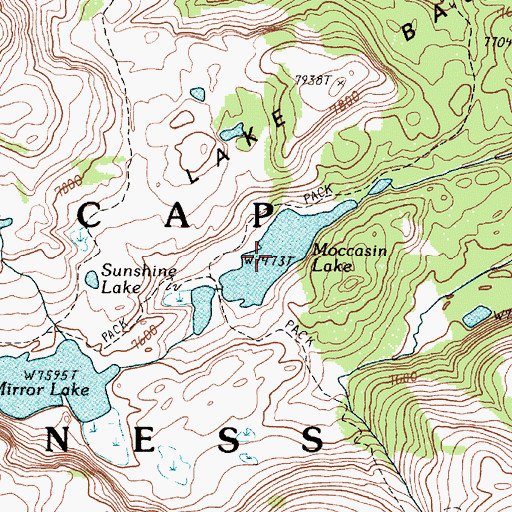 Topographic Map of Moccasin Lake, OR