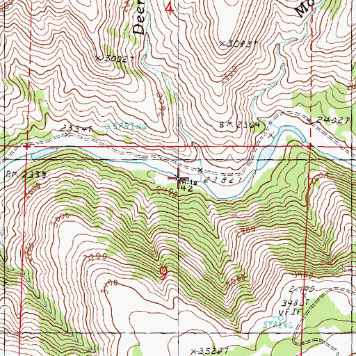 Topographic Map of Monkey Creek, OR