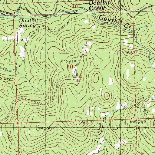 Topographic Map of Monument Spring, OR