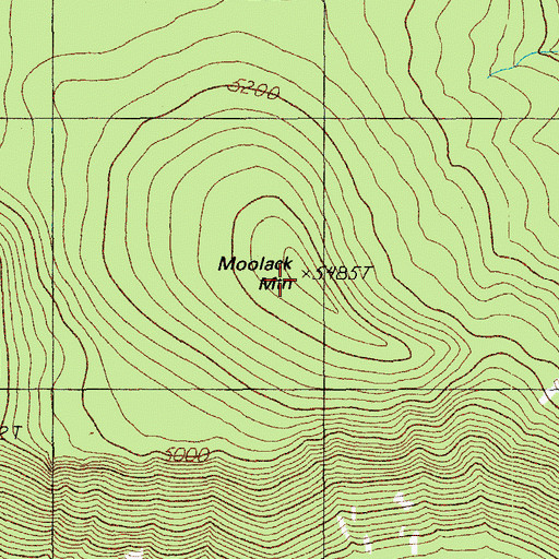 Topographic Map of Moolack Mountain, OR