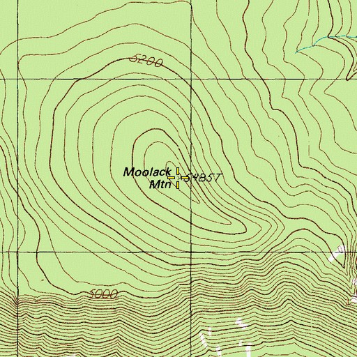 Topographic Map of Moolack Mountain, OR