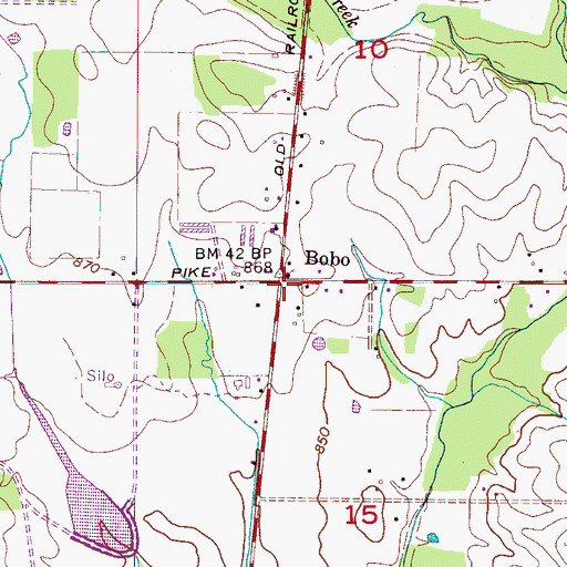 Topographic Map of Bobo, AL