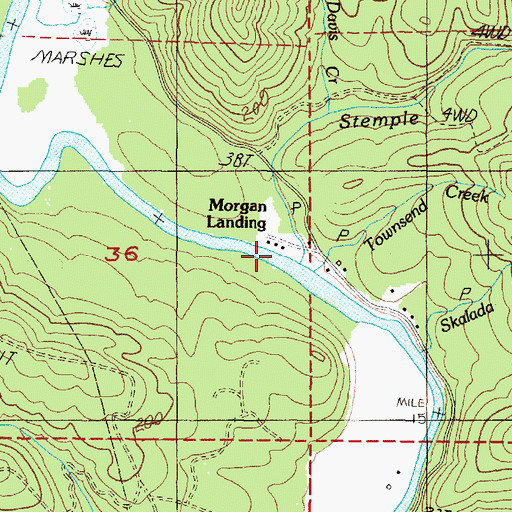 Topographic Map of Morgan Landing, OR