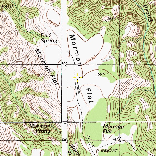 Topographic Map of Mormon Flat, OR