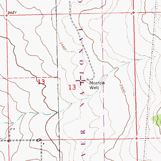Topographic Map of Morrow Well, OR