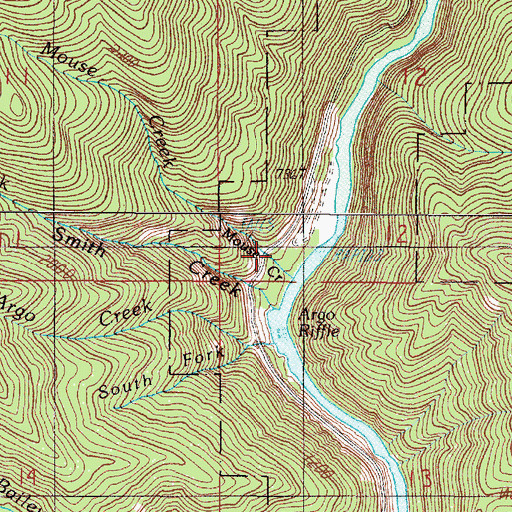 Topographic Map of Mouse Creek, OR