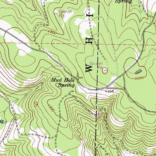 Topographic Map of Mud Hole Spring, OR