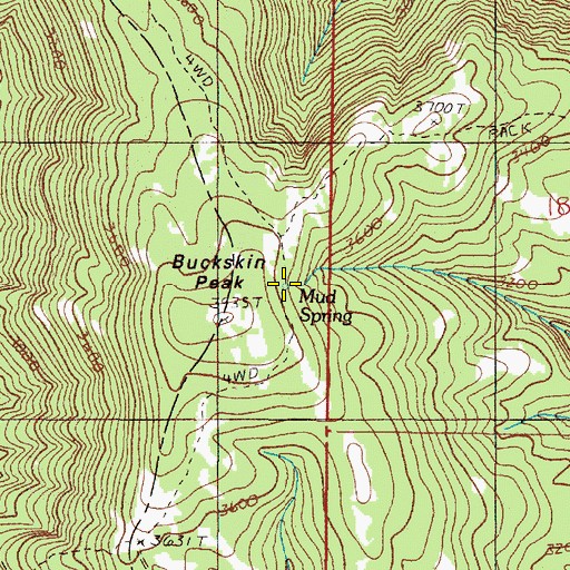 Topographic Map of Mud Spring, OR