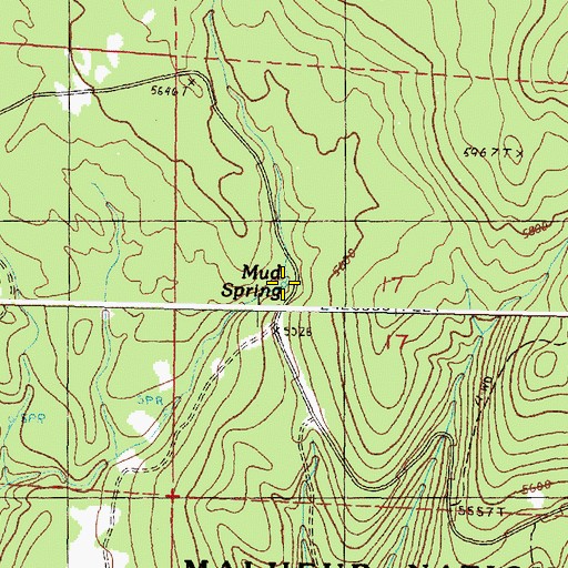 Topographic Map of Mud Spring, OR